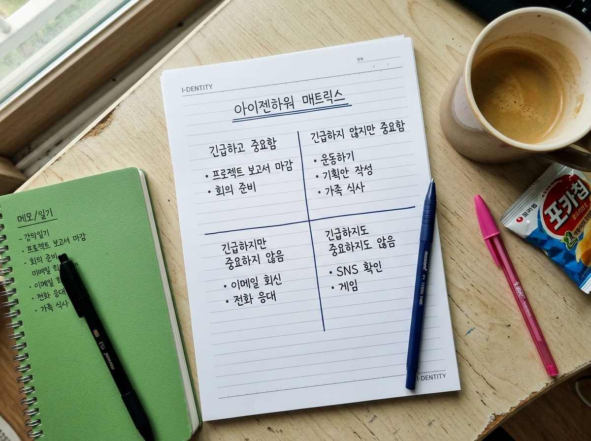 아이젠하워 매트릭스 사분면 그림