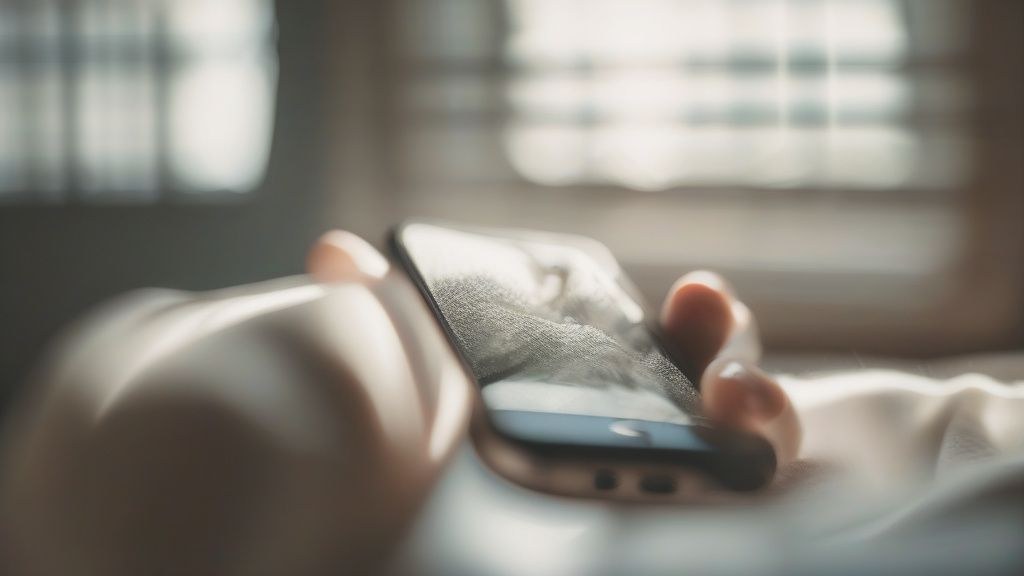 한국인이 스마트폰으로 감사 일기 앱을 사용하는 모습