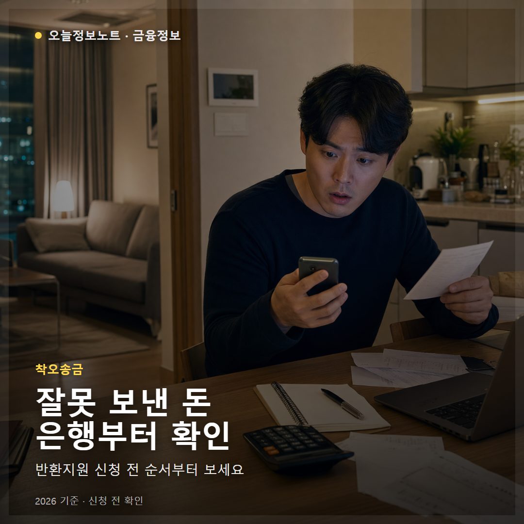 착오송금 반환지원 신청방법 2026, 먼저 은행부터 확인