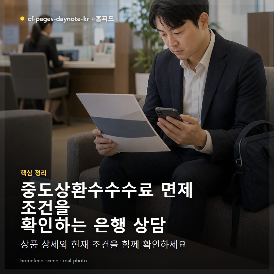 신용대출 중도상환수수료 면제 조건 2026 기준, 놓치기 쉬운 포인트 정리